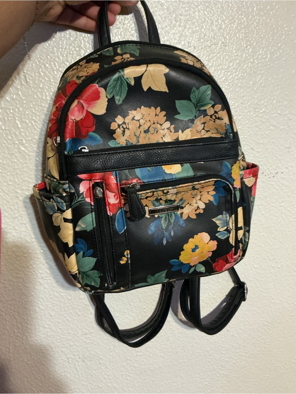 Floral Mini Backpack - Black Multicolor